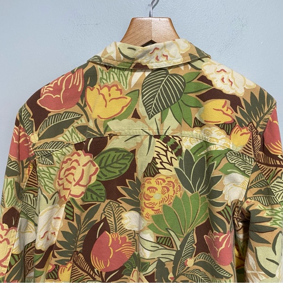 Coldwater Creek Tropical Button Down Jean Jacket Size L - Picture 9 of 13